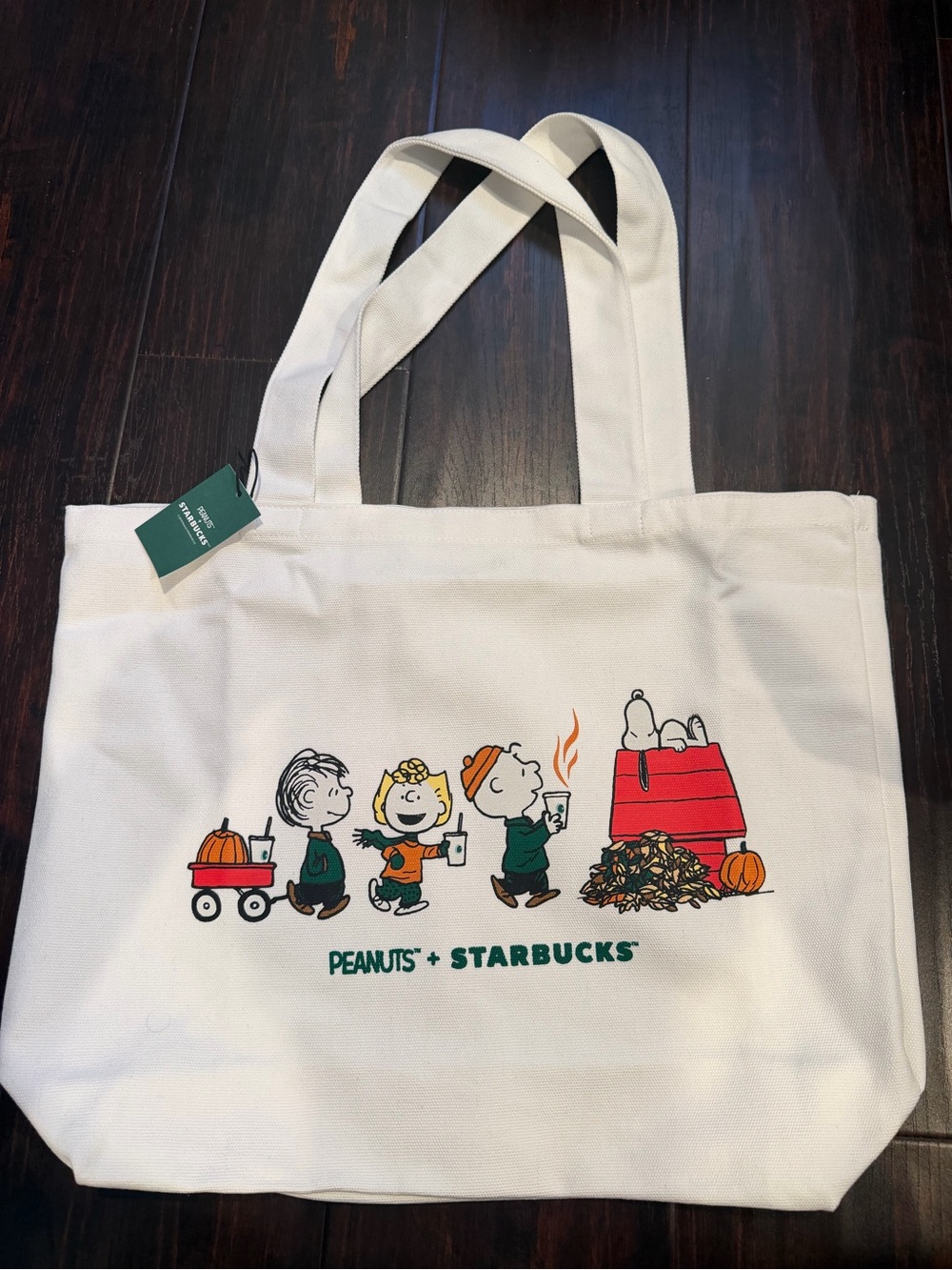 Starbucks x  Peanuts Reserve exclusive canvas tote bag.